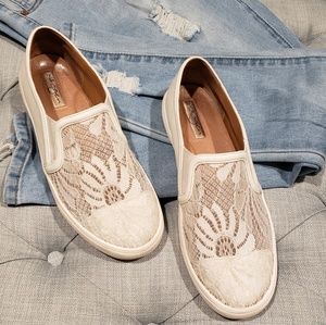 Halogen Turner White Lace Slip on Sneakers